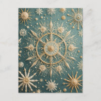 Winter's Golden Embrace: A Snowflake Serenade