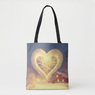 Winter's Heartwarming Glow Tote Bag