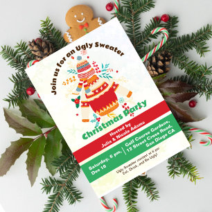 Winters Holiday Funny Ugly Sweater Christmas Party Invitation