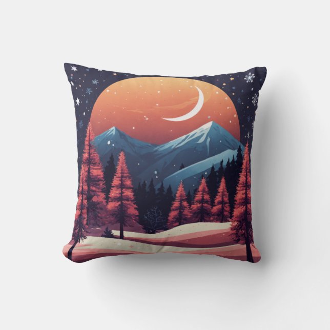 Winter's Nocturnal Charm Cushion (Front)