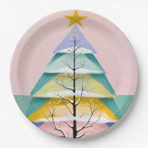 Winter's Pastel Glow Paper Plate
