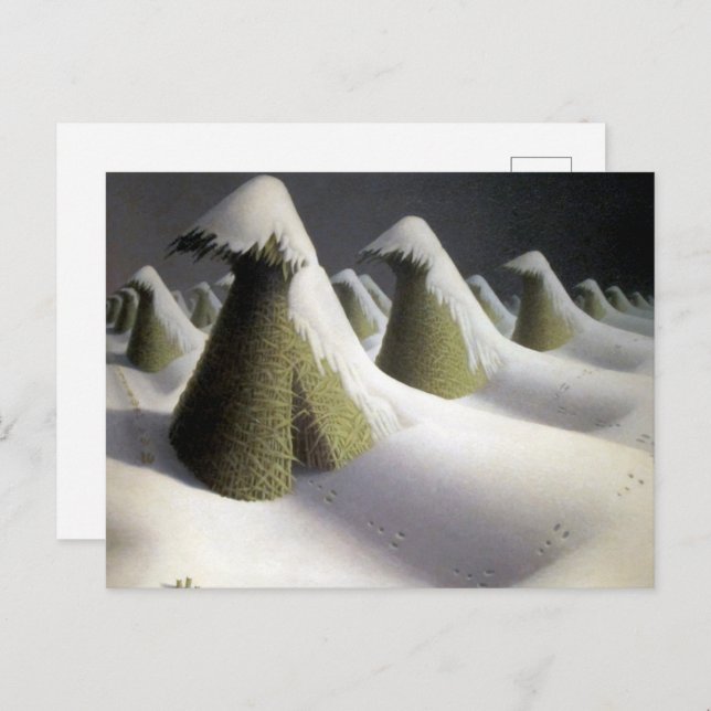 Winter's Silent Walk,January by Grant Wood Postcard (Front/Back)