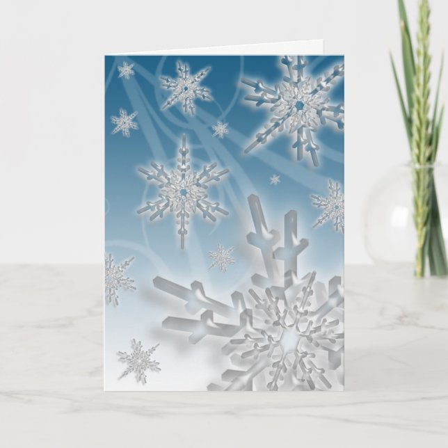 Winters Snowflakes Christmas Holidays Xmas Design Holiday Card (Front)