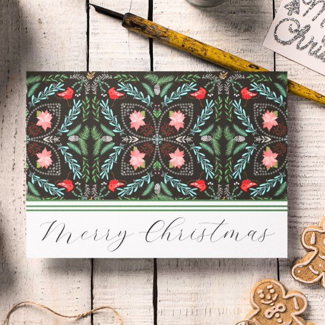 Winters Snowflakes, Poinsettias, Cardinals  Card (Creator Uploaded)