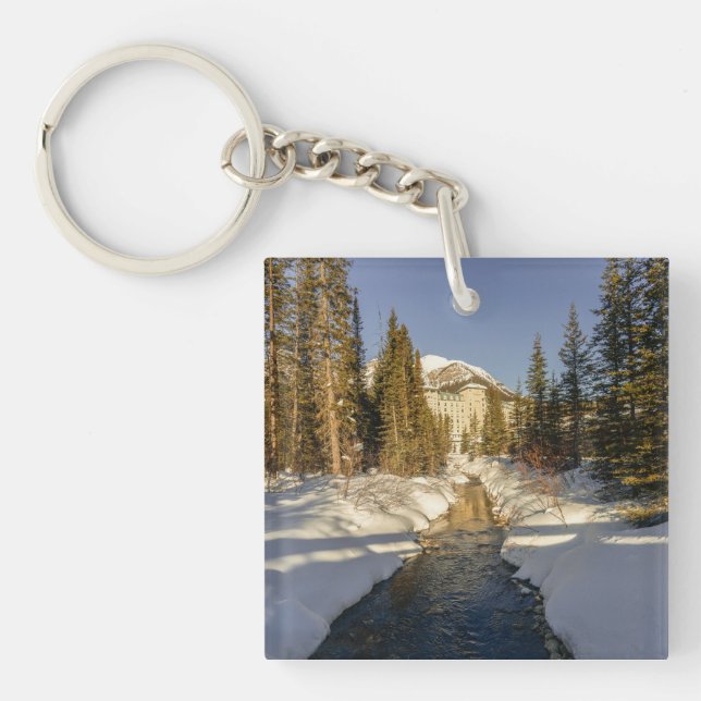Winter's Touch at Lake Louise Key Ring (Front)