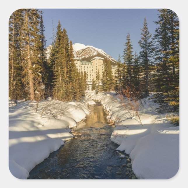Winter's Touch at Lake Louise Square Sticker (Front)