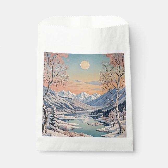 Winter's Tranquility Favour Bags (Front)