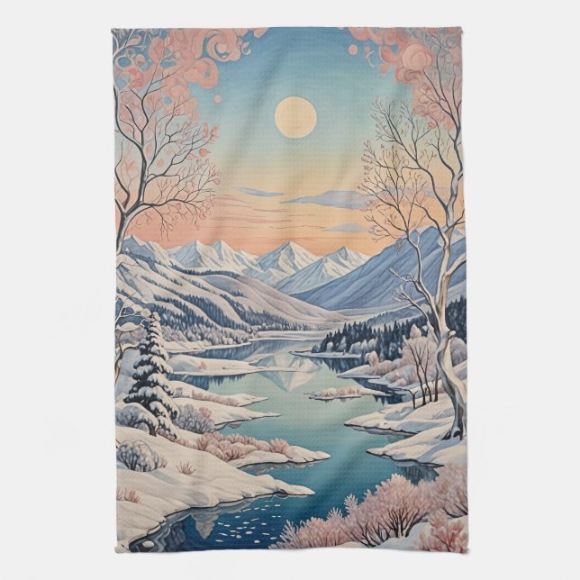 Winter's Tranquility Tea Towel (Vertical)