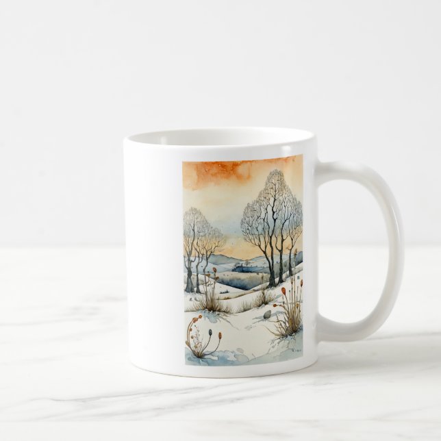 Winter's Whispering Seed Pods Sticker  Coffee Mug (Right)