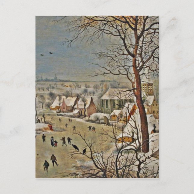 Winterscape  on a Pond with Birds Postcard (Front)