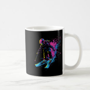 Wintersports Alpine Paint Splash Skier Snow Ski Gi Coffee Mug