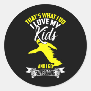 Wintersports Ski Mum And Dad Parents With Kids Sno Classic Round Sticker