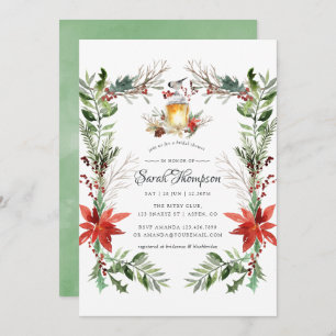 Wintertide Woodland Christmas Bridal Shower Invitation