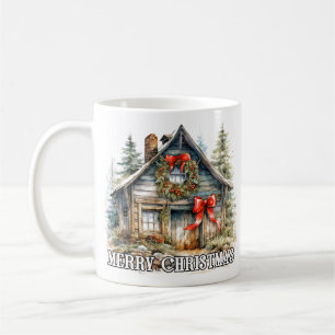 Wintertime Merry Christmas Country Cottage Coffee Mug