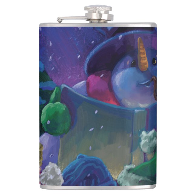 Wintertime Reading Hip Flask (Front)