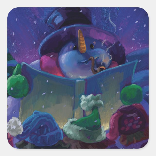 Wintertime Reading Square Sticker (Front)