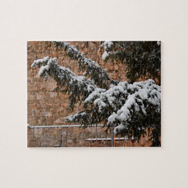 Wintertime , snow on the trees jigsaw puzzle (Horizontal)