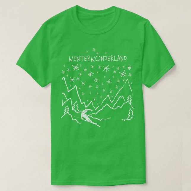 Winterwonderland Ski Skier Skiing T-Shirt (Design Front)