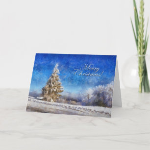 Wintery Christmas Tree Greeting Card