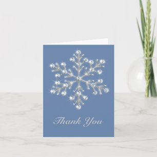 Wintery Crystal Snowflake Thank You Card