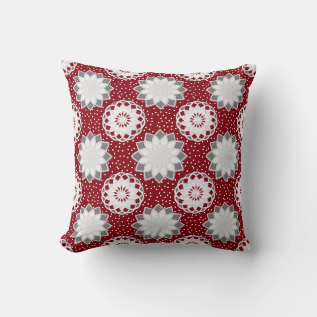 Wintery Floral Pattern Custom Cushion (Front)