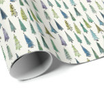 Wintery Green Christmas Tree Gift Wrapping Paper<br><div class="desc">Wrap your gifts with this trendy christmas tree gift wrapping paper!</div>