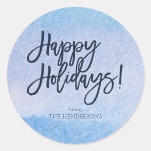 Wintery Happy Holidays Stickers
