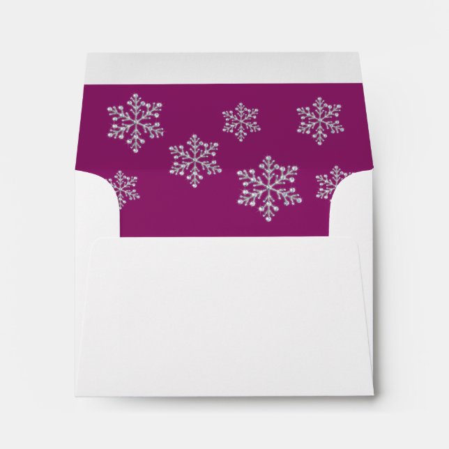 Wintery Magenta RSVP Envelope (Back (Bottom))