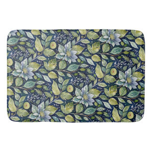 Wintry Blue Flora Bath Mat