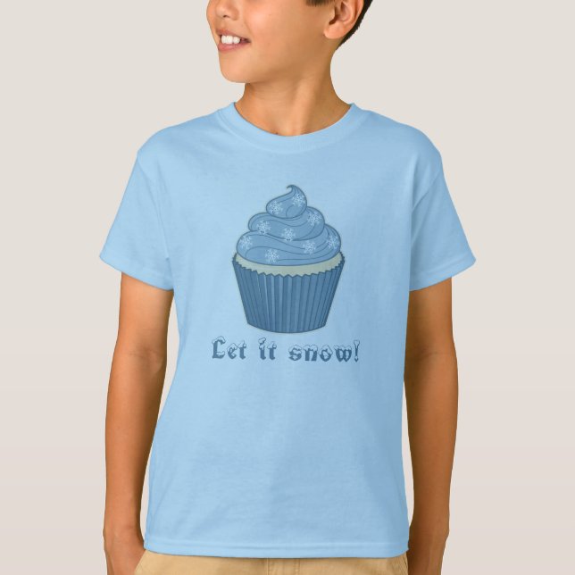 Wintry Cupcake with Text T-Shirt (Front)