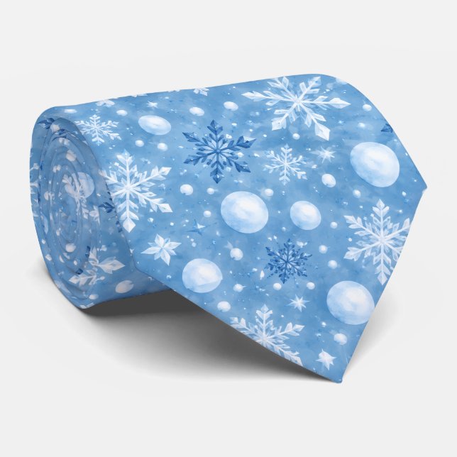 Wintry Snow Tie (Rolled)