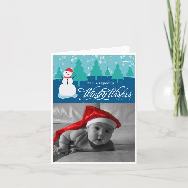 Wintry Wishes Holiday Card (Front)