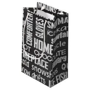 Wintry Word Cloud Small Gift Bag