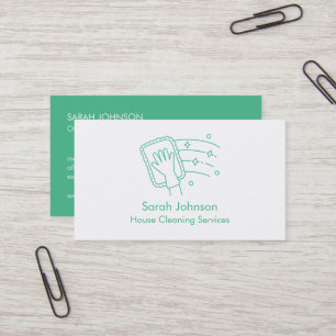 Wipe Clean Doodle Cleaning Service Business Card