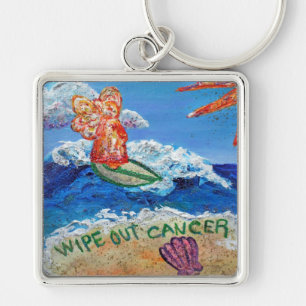 Wipe Out Cancer Angel Keychain
