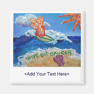 Wipe Out Cancer Angel Magnet (Customised Message)