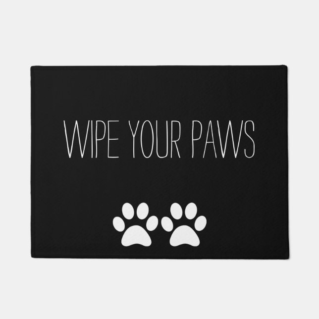 Wipe Your Paws - Black/White Doormat (Front)