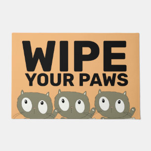 WIPE YOUR PAWS DOOR MATS, CUTE KITTY CATS DOORMAT