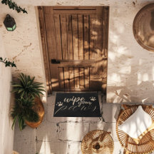 Wipe Your Paws Funny Pet Typography Black Pawprint