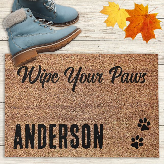 Wipe Your Paws Personalised Dog Lover Welcome Doormat (Creator Uploaded)