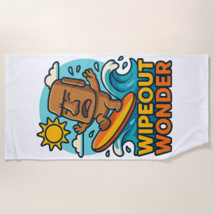 Wipeout Moai Chibi Surf Fail Beach Towel