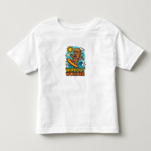 Wipeout Moai Chibi Surf Fail Toddler T-Shirt