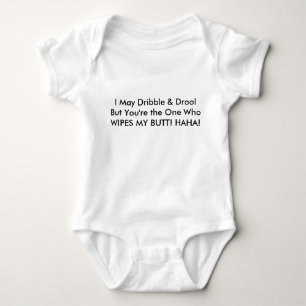 WIPES MY BUTT Baby Jersey. Funny Baby Clothes Bodysuit