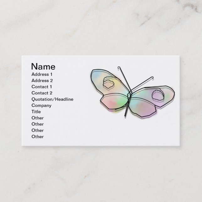 Wire Butterfly Business Card (Front)
