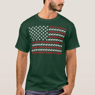 Wire Fo Terrier 4th of July Dog Paw Print Premium  T-Shirt