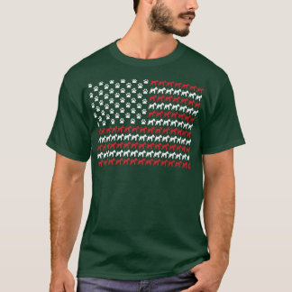Wire Fo Terrier 4th of July Dog Paw Print Premium T-Shirt