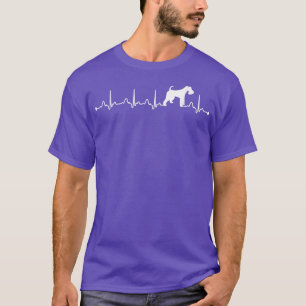 Wire Fo Terrier Dog Heartbeat EKG Funny Dog Mum T-Shirt