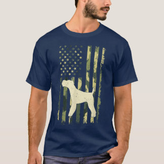 Wire Fo Terrier s Camouflage s American Flag T-Shirt