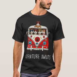 Wire Fox Terrier Adventure Awaits Artwork T-Shirt