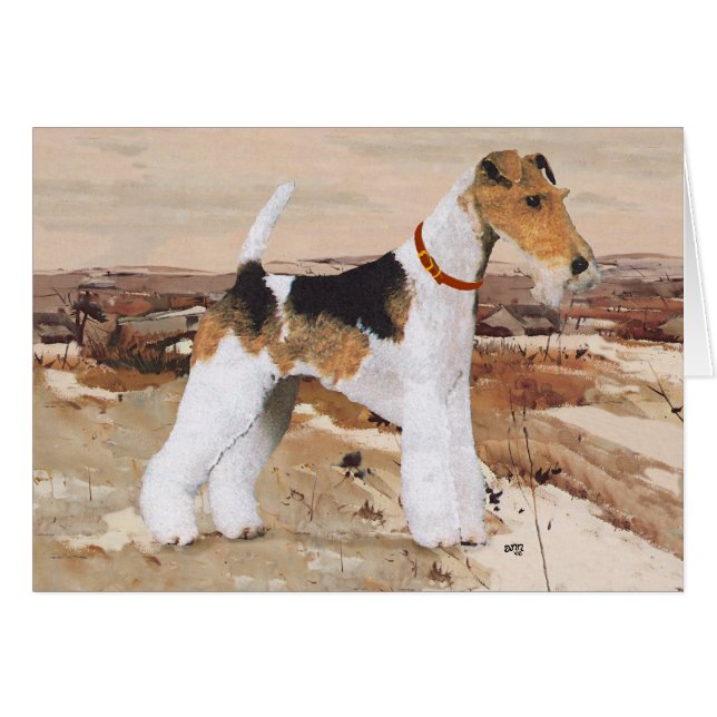 Wire Fox Terrier Autumn (Front Horizontal)